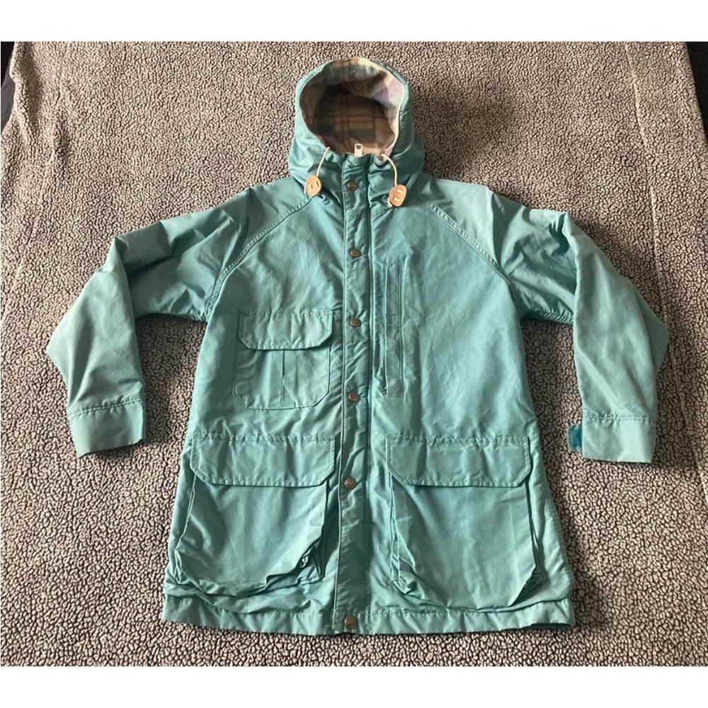 VTG WOOLRICH HOODED JACKET COAT RAIN PARKA WOMEN'S S BLANKET WOOL LINED USA MADE
